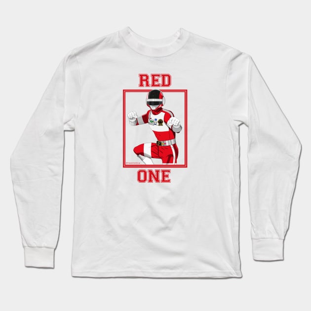 Red One Long Sleeve T-Shirt by Zapt Art